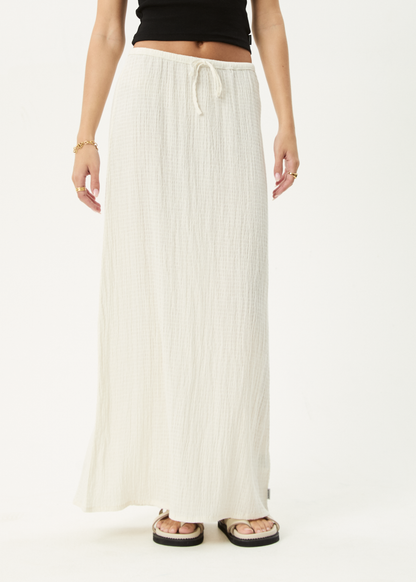 AFENDS Womens Frida - Seersucker Maxi Skirt - Off White