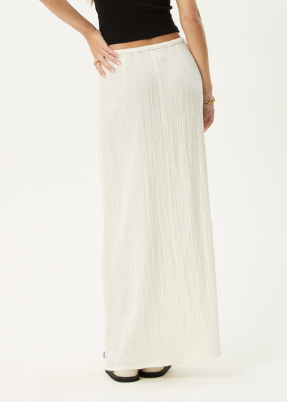 AFENDS Womens Frida - Seersucker Maxi Skirt - Off White