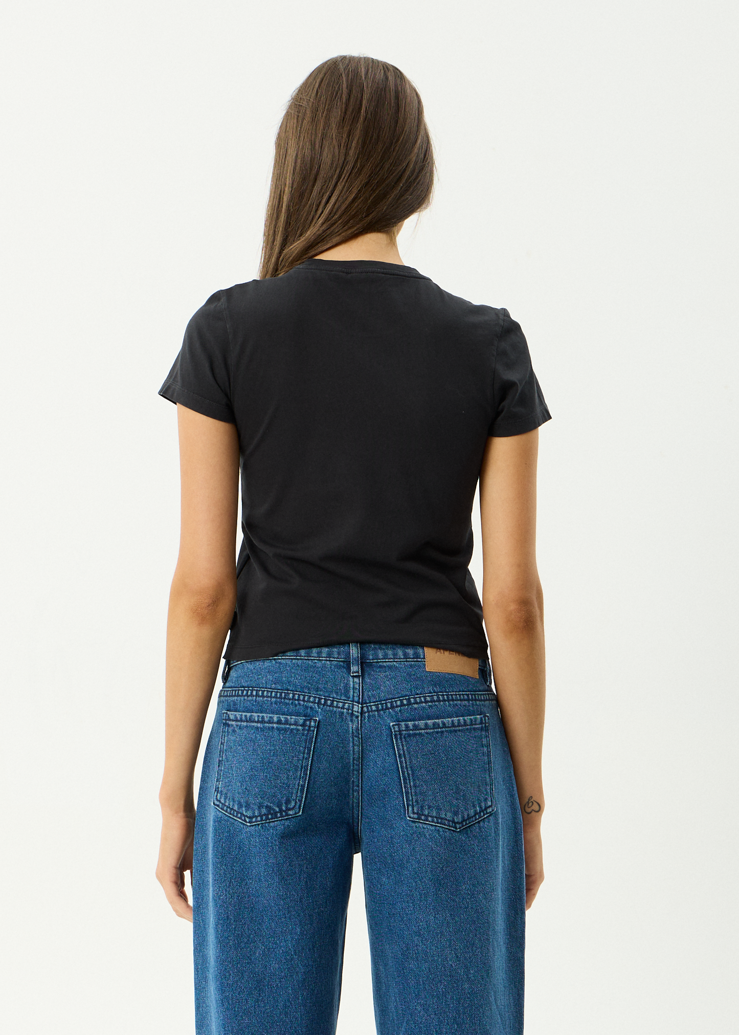 AFENDS Womens Good Nature - Baby Tee - Stone Black