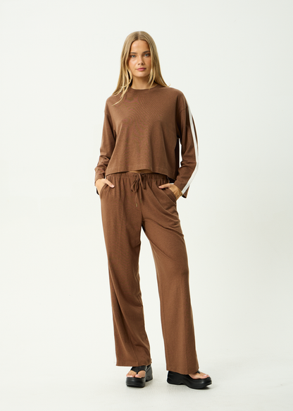 AFENDS Womens Marla -  Long Sleeve Tee - Cinnamon