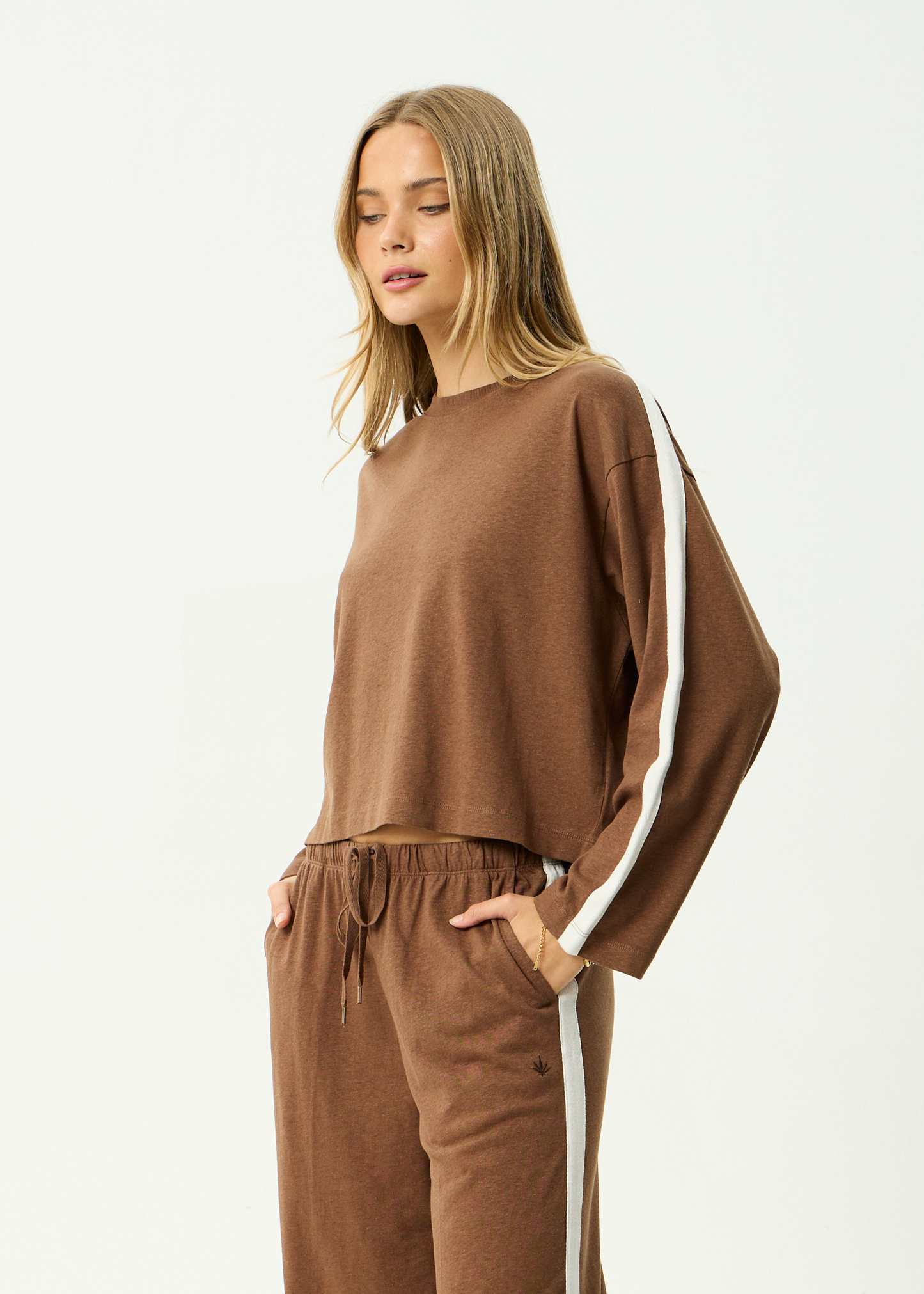 AFENDS Womens Marla -  Long Sleeve Tee - Cinnamon