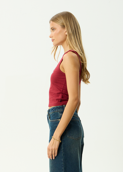 AFENDS Womens Garden Variety - Tank - Burgundy