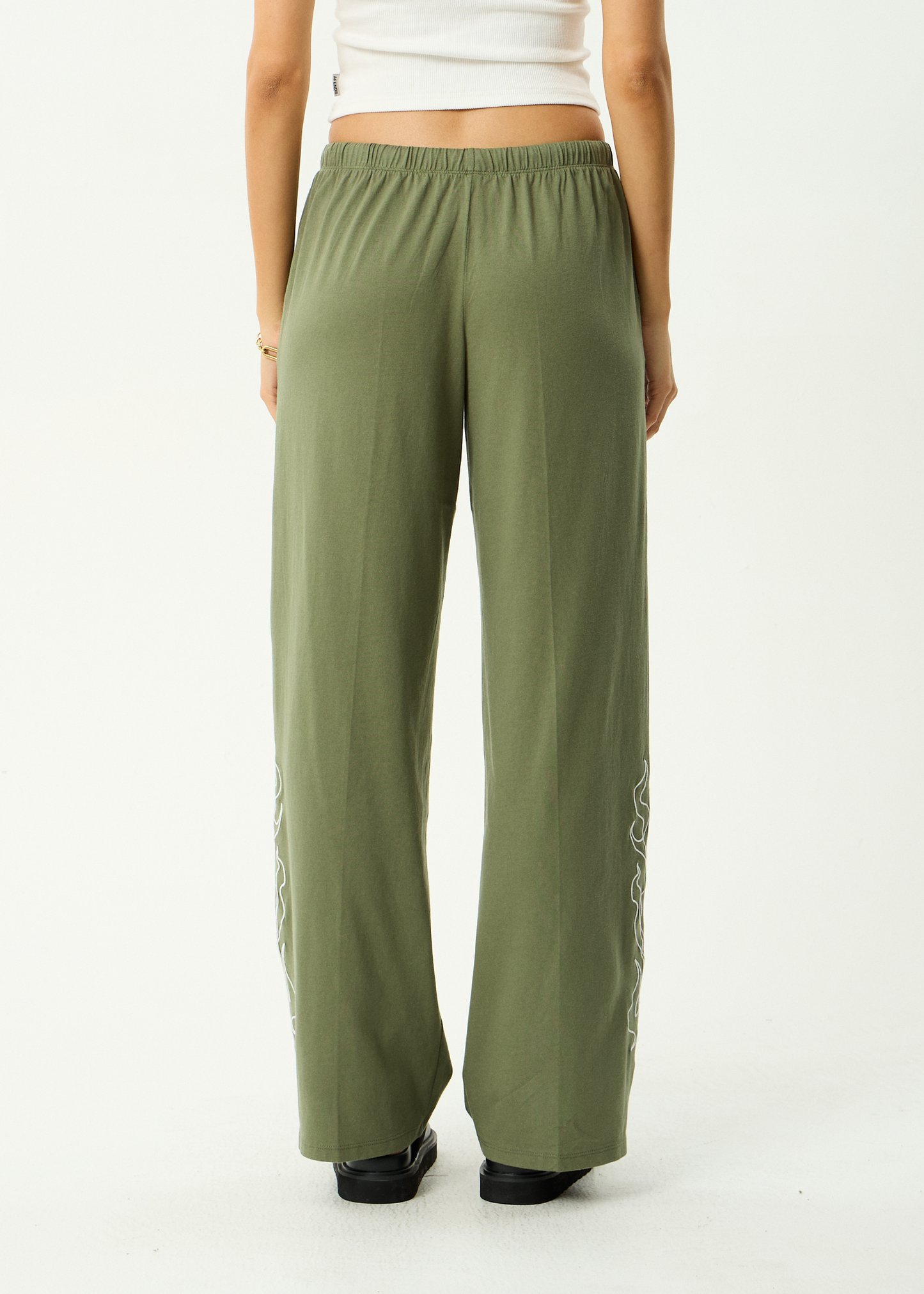 AFENDS Womens Dirts - Jersey Pant - Deep Olive