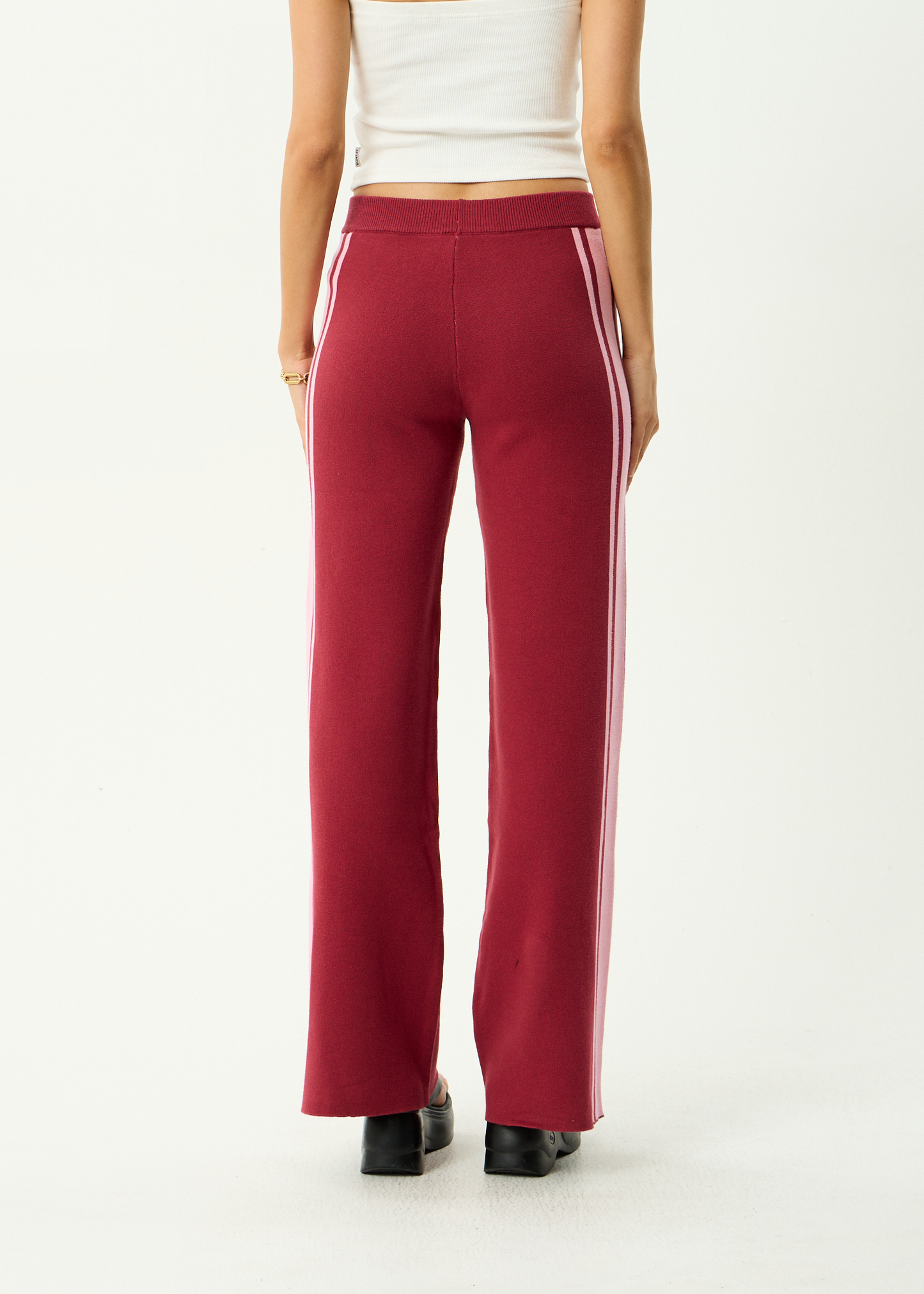 AFENDS Womens Sunny - Knit Pant - Burgundy