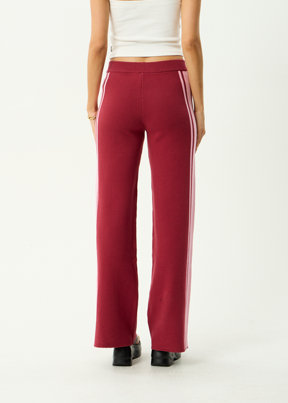 AFENDS Womens Sunny - Knit Pant - Burgundy