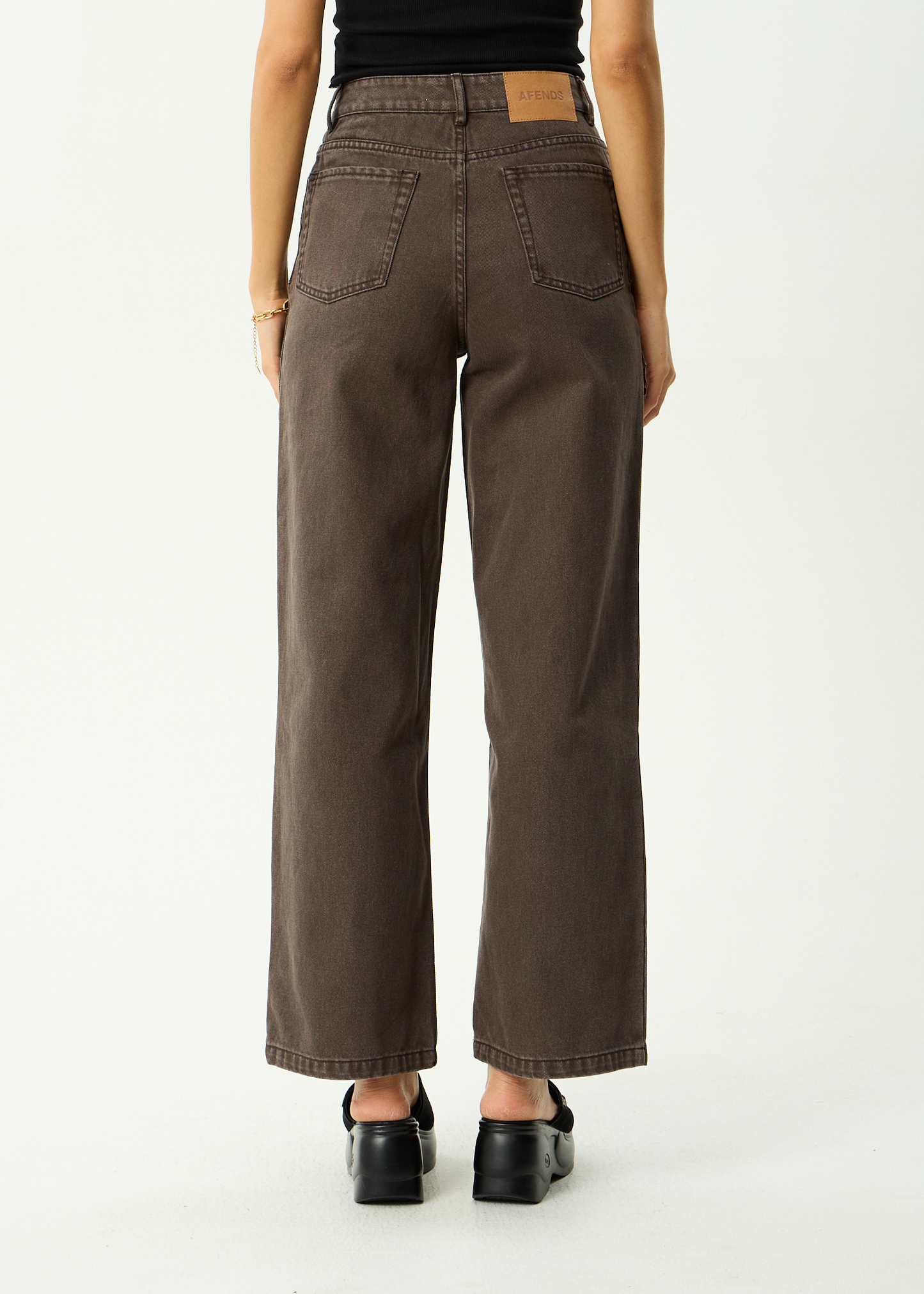 AFENDS Womens Bella - Denim Wide Leg Jean - Washed Coffee
