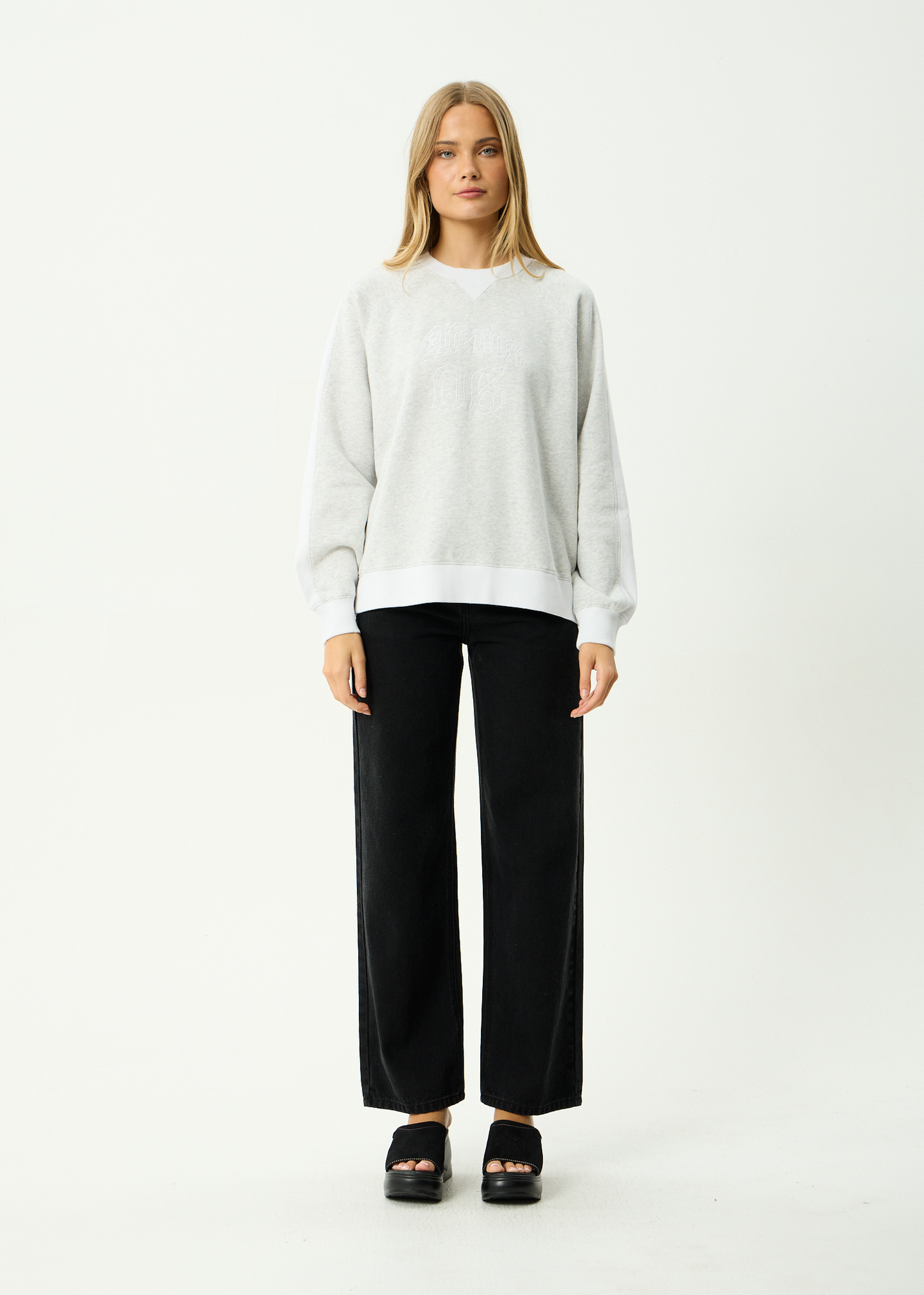 AFENDS Womens Dexter - Crew Neck - Grey Marle