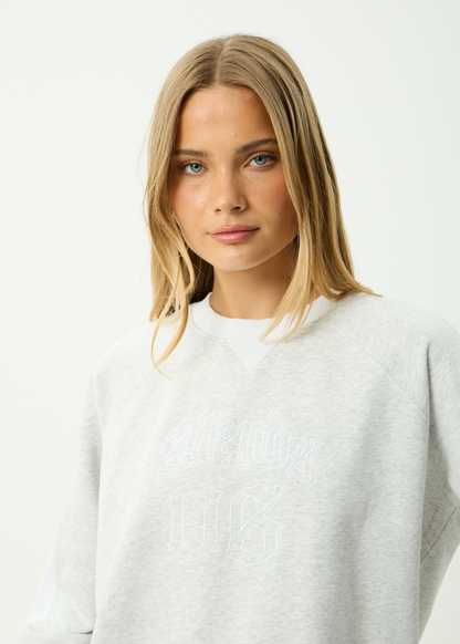 AFENDS Womens Dexter - Crew Neck - Grey Marle