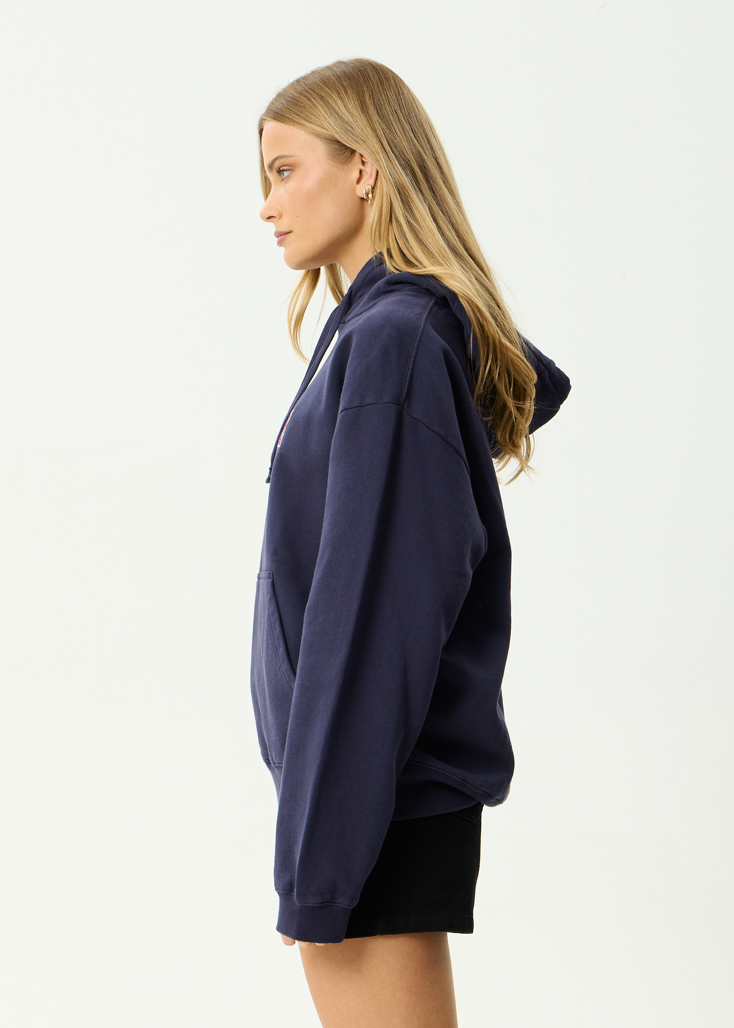 AFENDS Mens Home - Pull On Hood - Washed Deep Sea