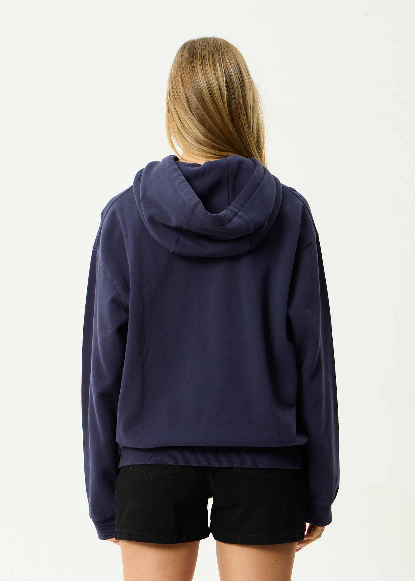 AFENDS Mens Home - Pull On Hood - Washed Deep Sea