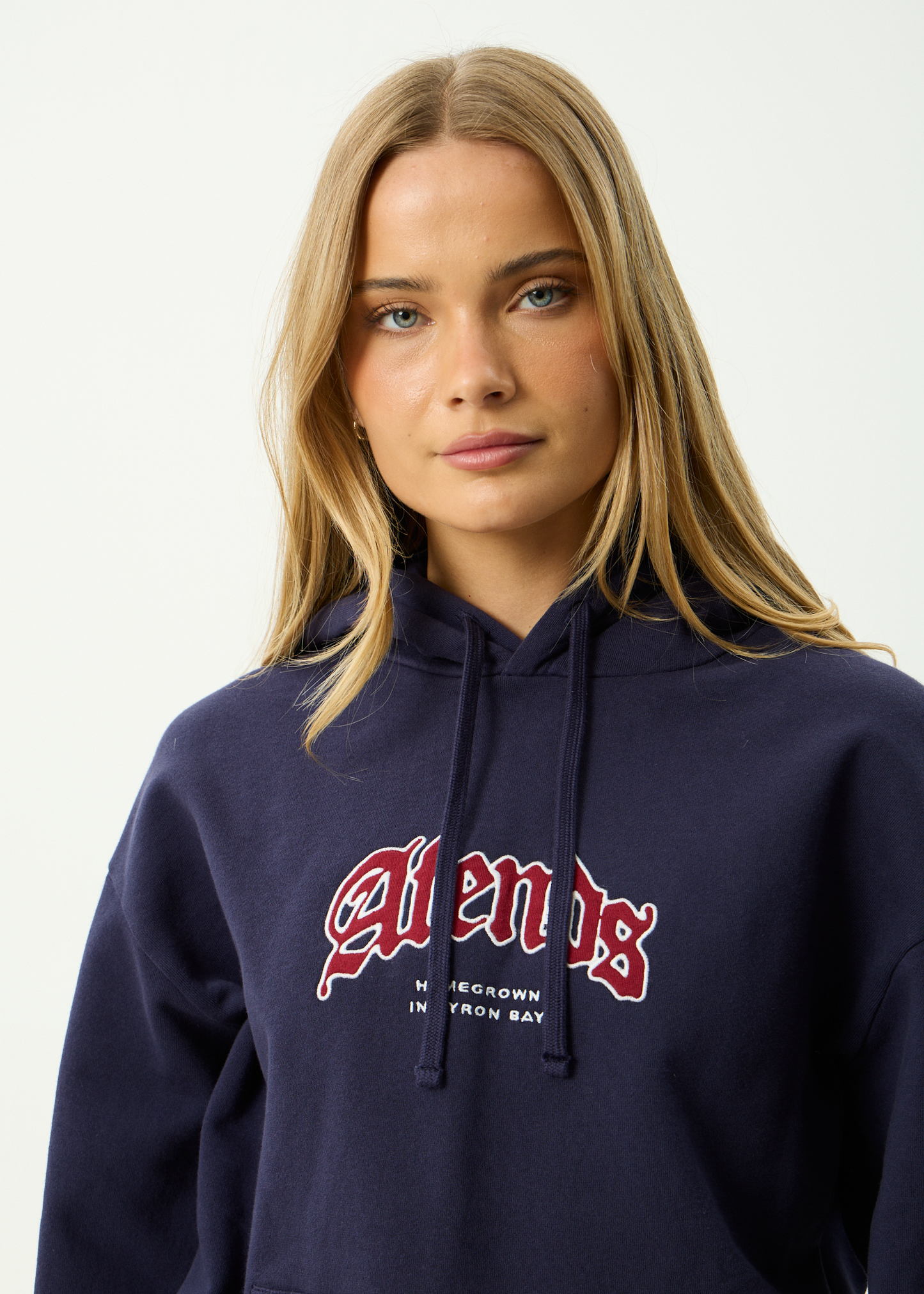 AFENDS Mens Home - Pull On Hood - Washed Deep Sea