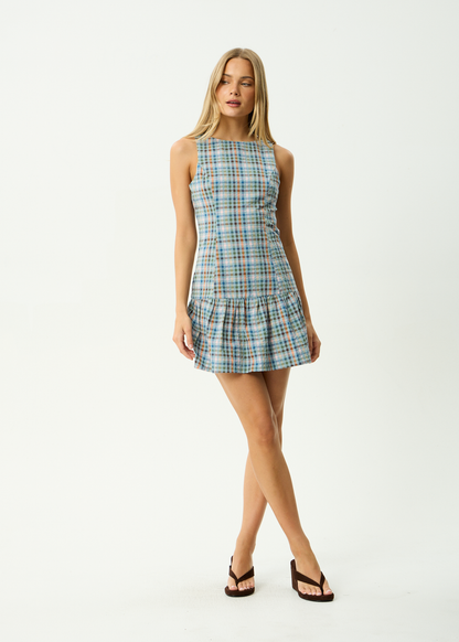 AFENDS Womens Amelie Check - Seersucker Mini Dress - Multi