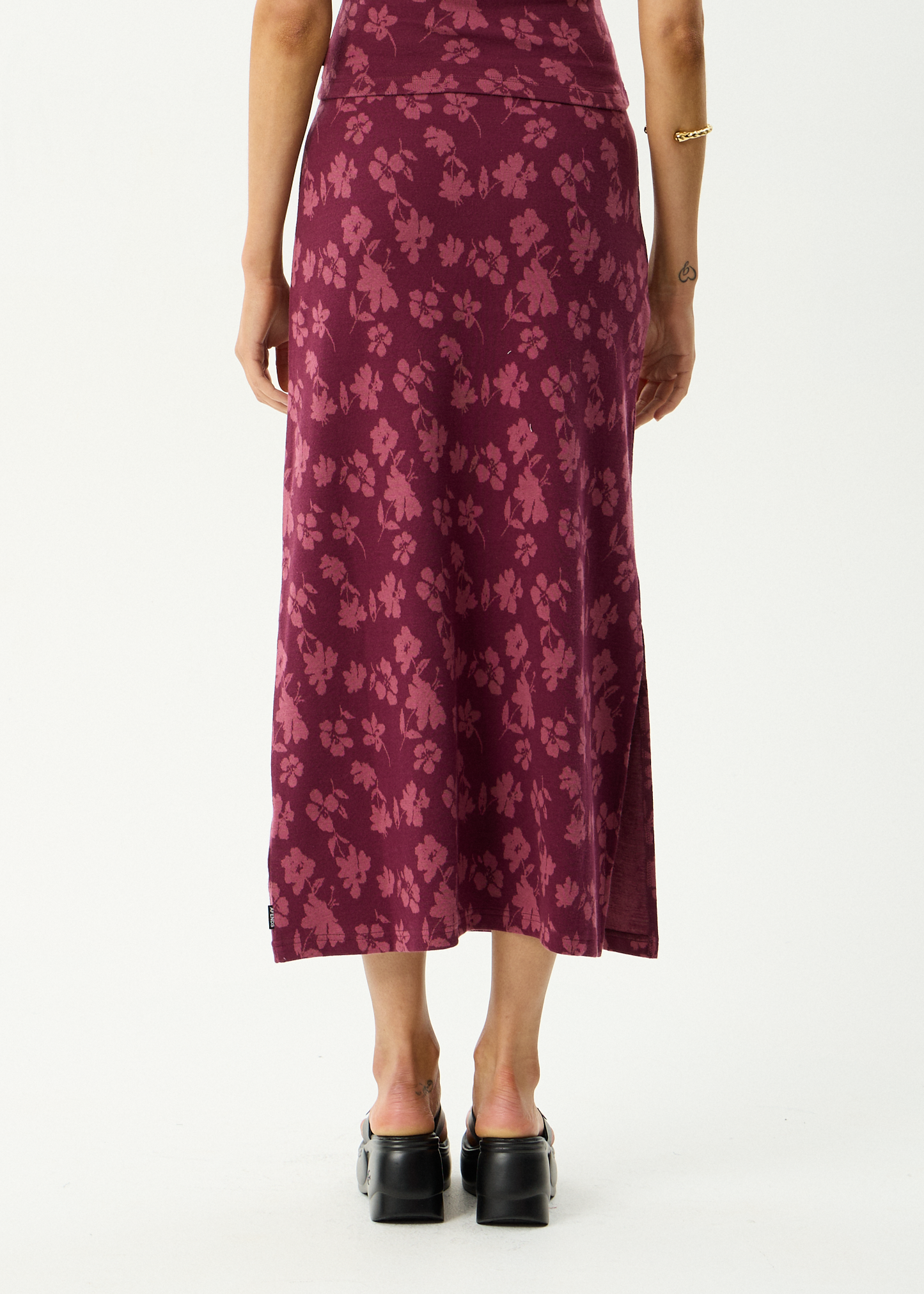 AFENDS Womens Marin - Midi Skirt - Port
