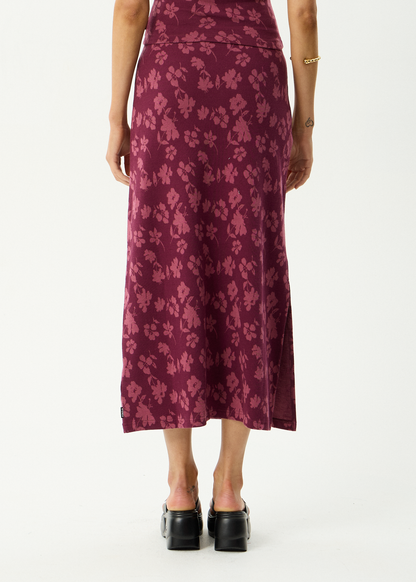 AFENDS Womens Marin - Midi Skirt - Port