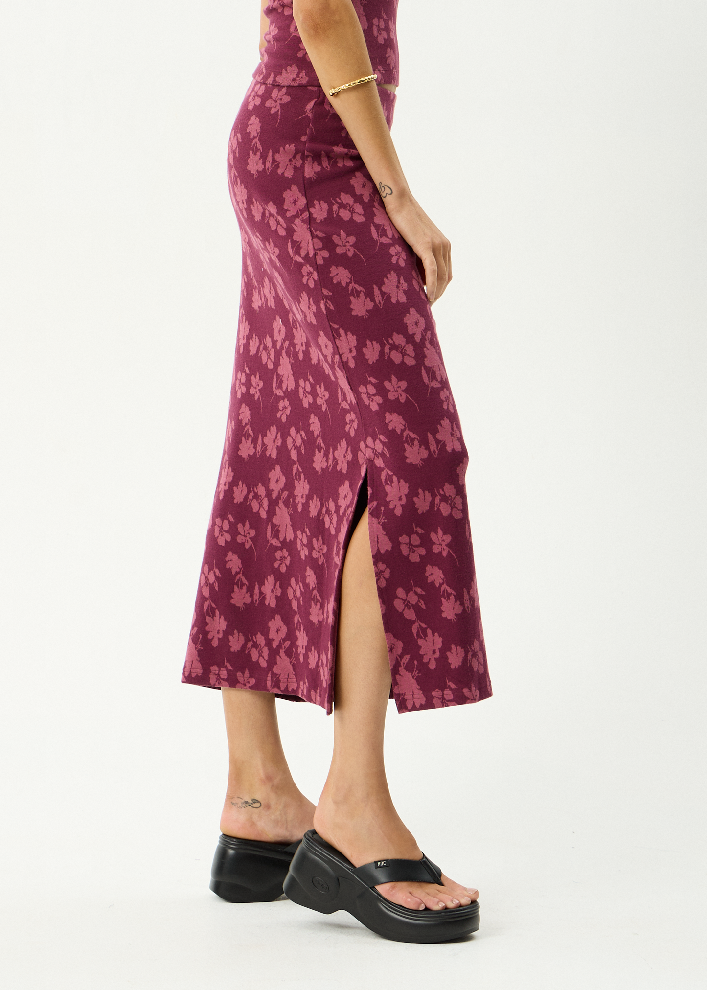 AFENDS Womens Marin - Midi Skirt - Port