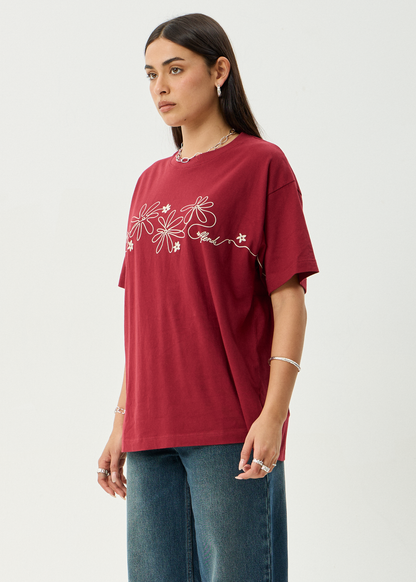 AFENDS Womens Locket - Oversized Tee - Ketchup