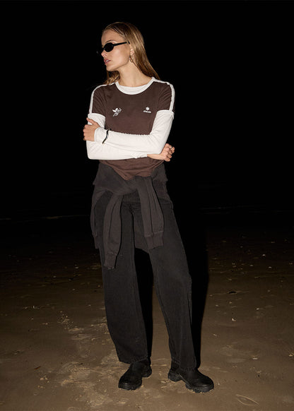 AFENDS Womens Hellbound - Raglan Tee - Coffee