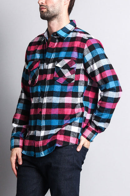Men's Long Sleeve Woven Flannel Shirt
