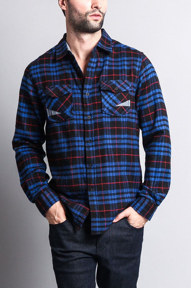 Men's Long Sleeve Woven Flannel Shirt