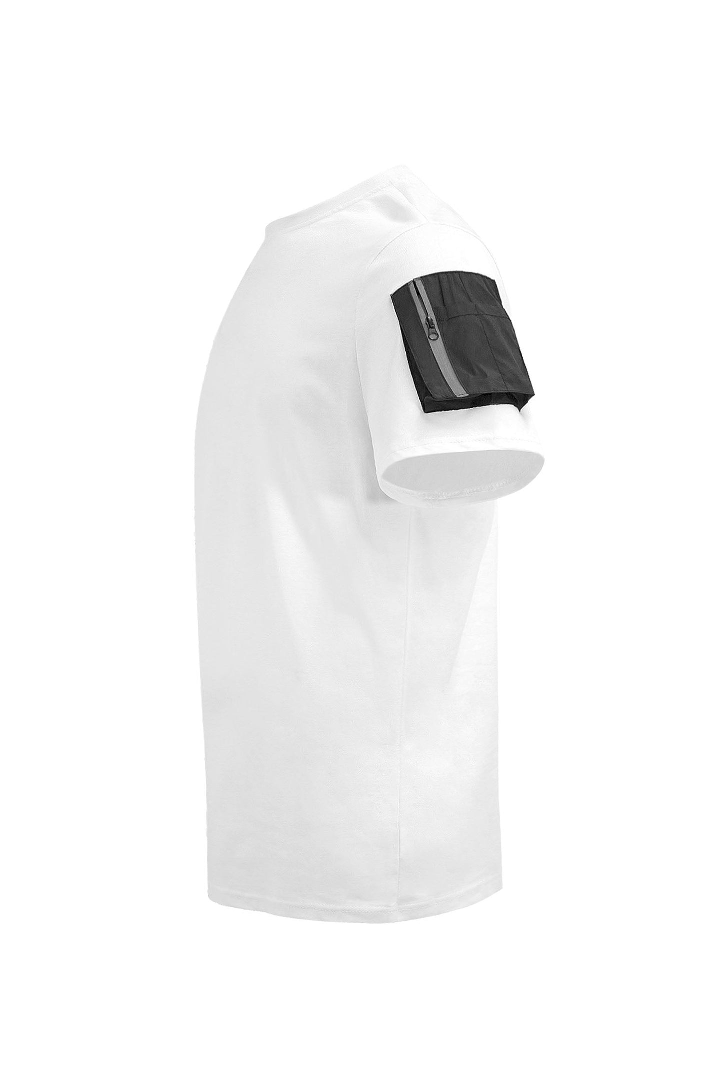 Men's Essential Sleeve Zipper Pocket Cotton T-Shirt