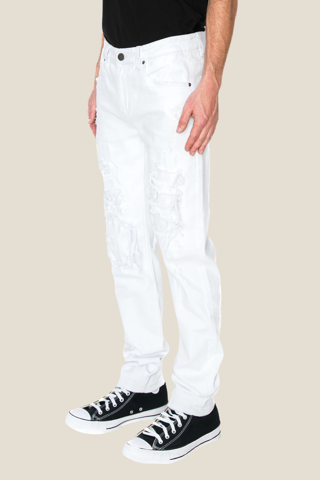 Faded Ripped Repair Denim Jeans