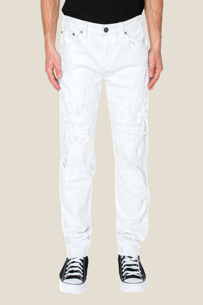 Faded Ripped Repair Denim Jeans
