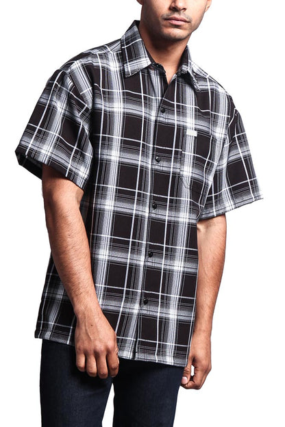 Western Casual Plaid Short Sleeve Button Up Shirt
