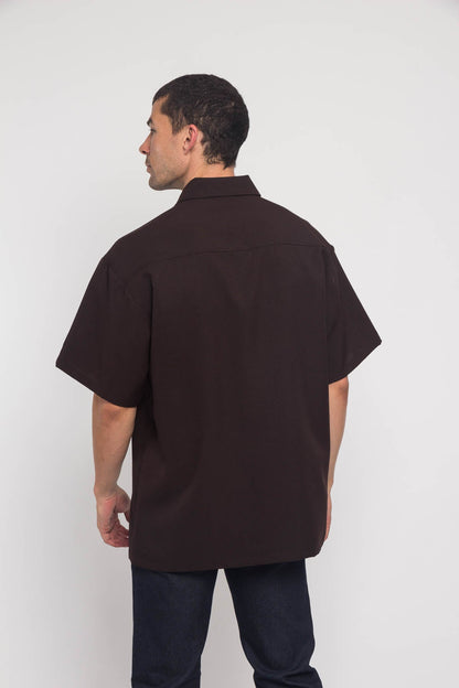 Western Casual Solid Short Sleeve Button Up Shirt