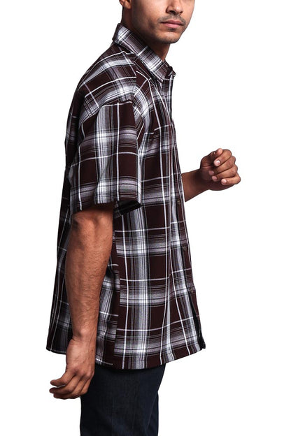 Western Casual Plaid Short Sleeve Button Up Shirt