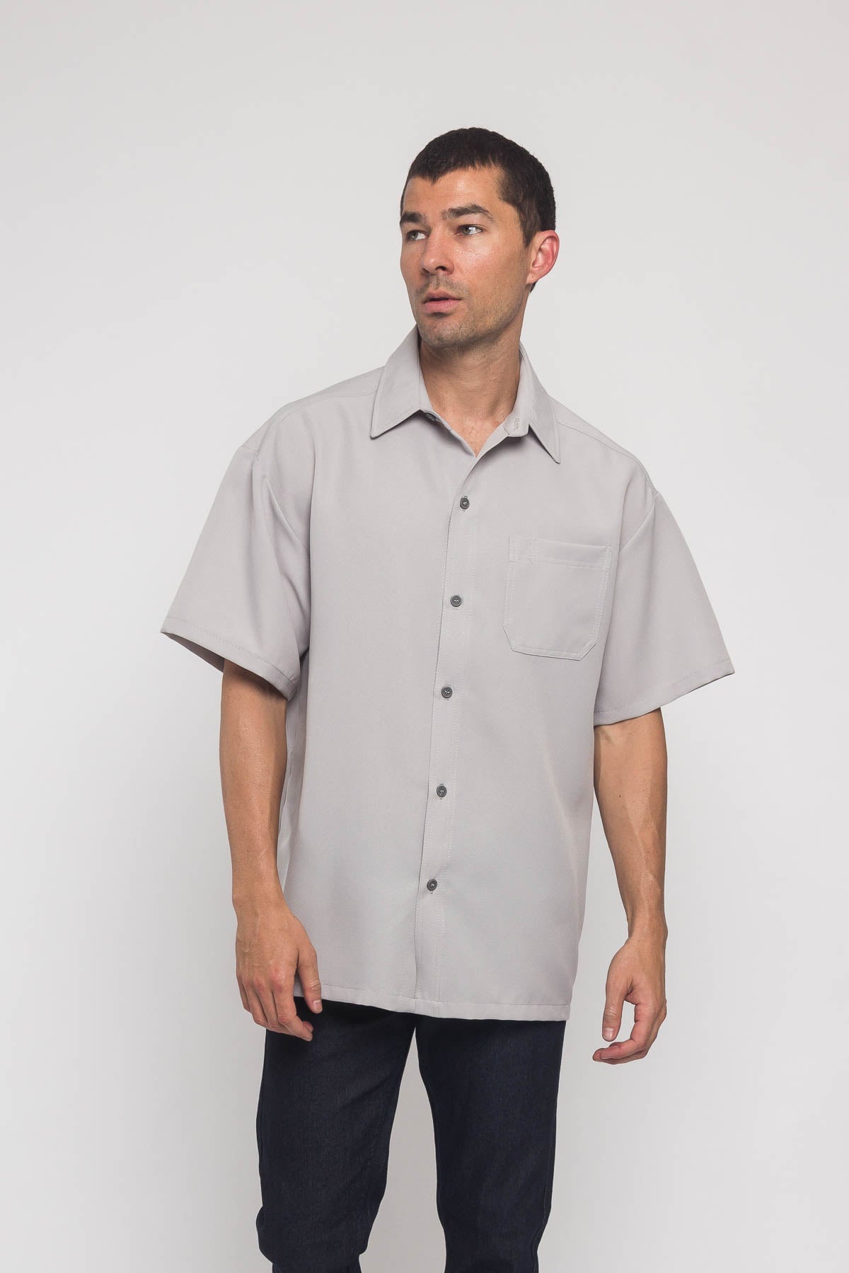 Western Casual Solid Short Sleeve Button Up Shirt
