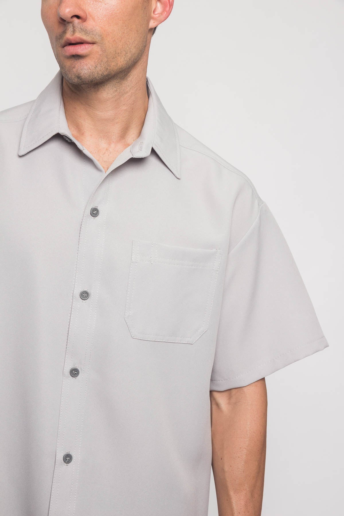 Western Casual Solid Short Sleeve Button Up Shirt
