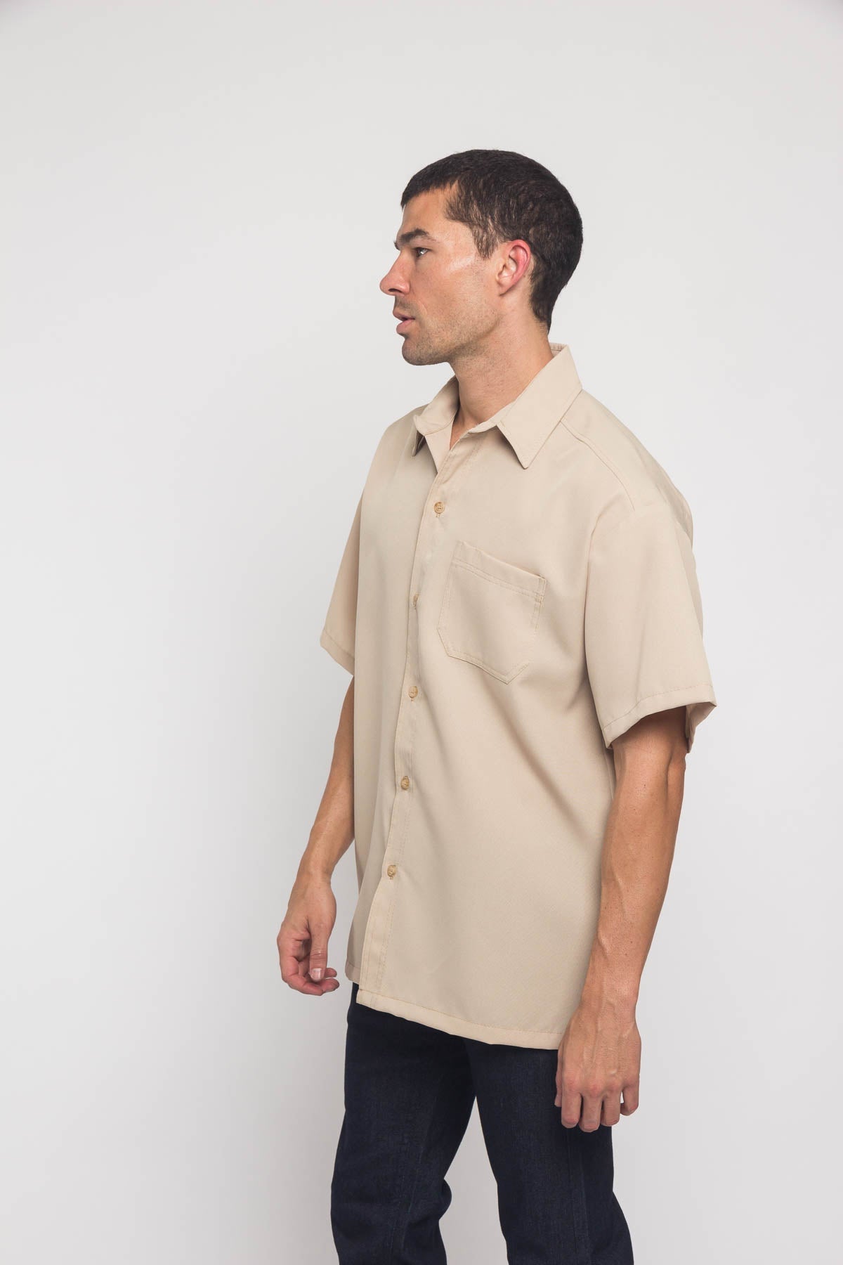 Western Casual Solid Short Sleeve Button Up Shirt