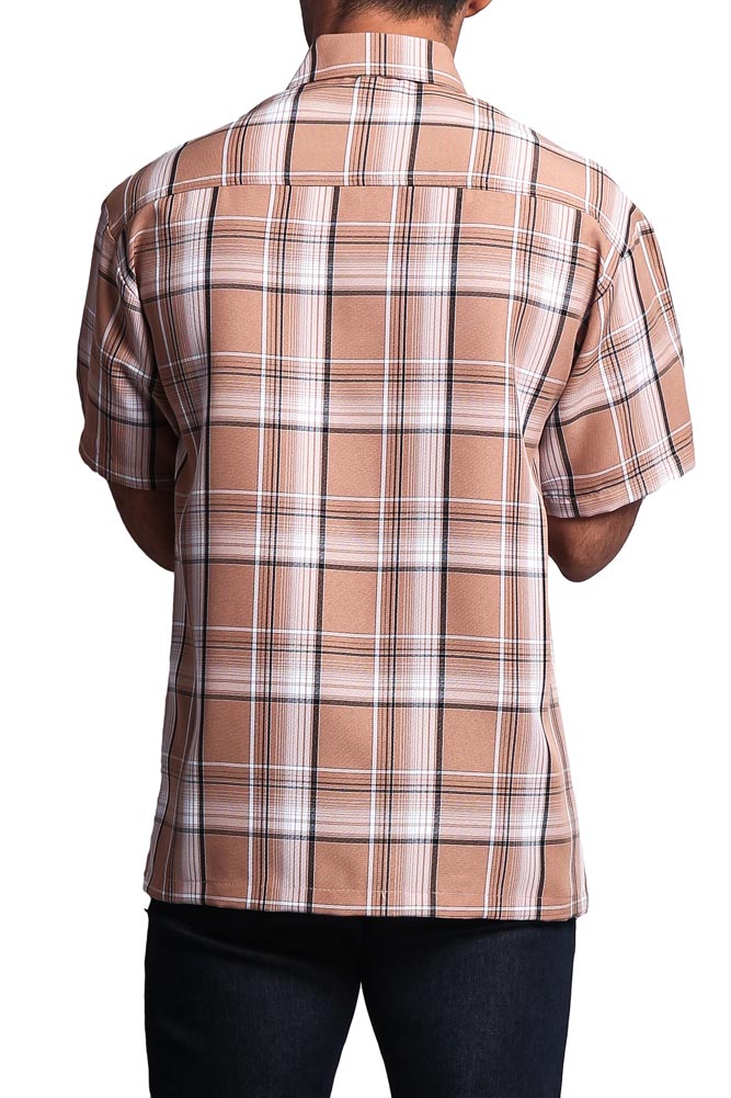Western Casual Plaid Short Sleeve Button Up Shirt