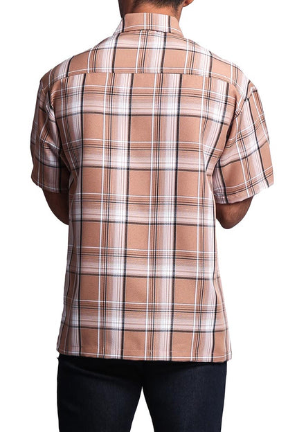 Western Casual Plaid Short Sleeve Button Up Shirt
