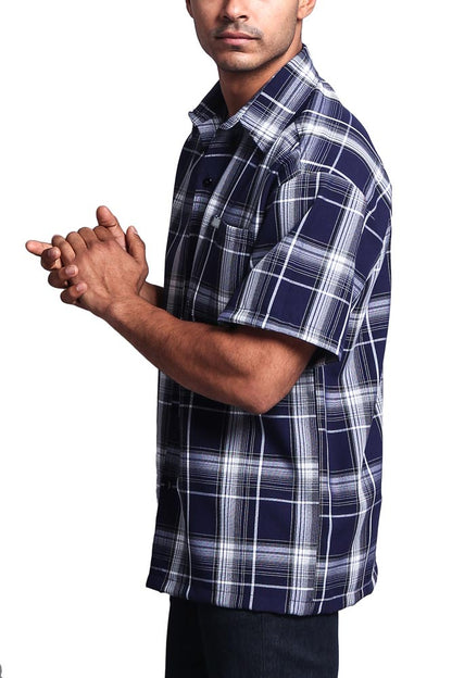 Western Casual Plaid Short Sleeve Button Up Shirt
