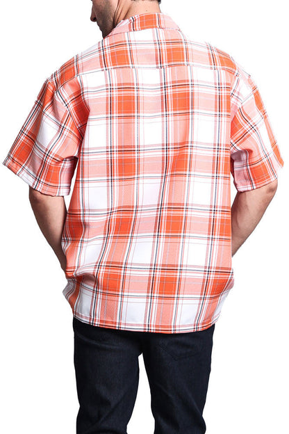 Western Casual Plaid Short Sleeve Button Up Shirt
