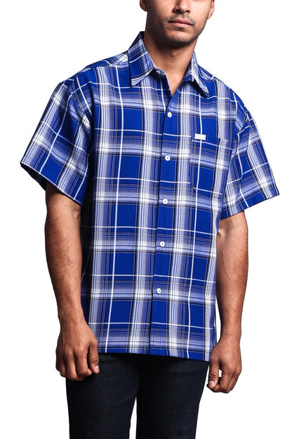 Western Casual Plaid Short Sleeve Button Up Shirt