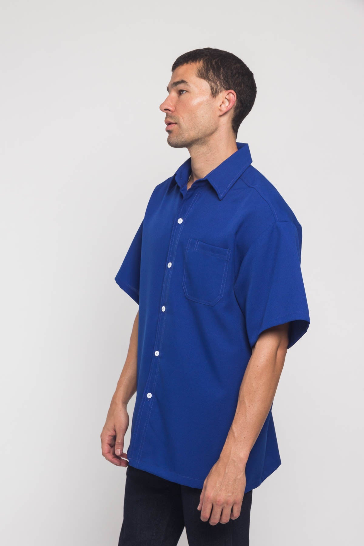 Western Casual Solid Short Sleeve Button Up Shirt