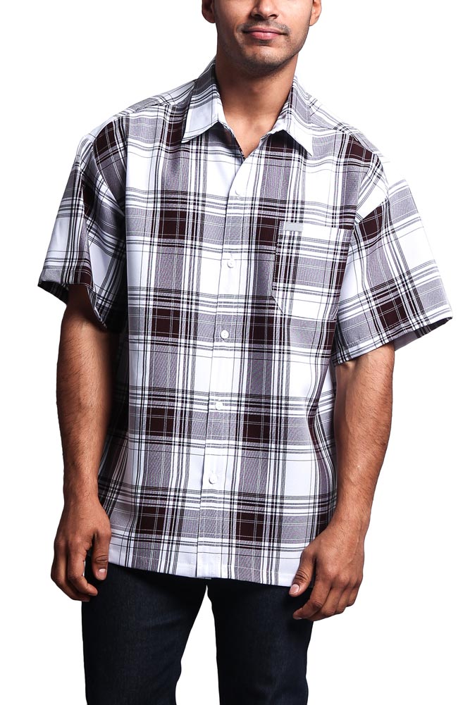 Western Casual Plaid Short Sleeve Button Up Shirt