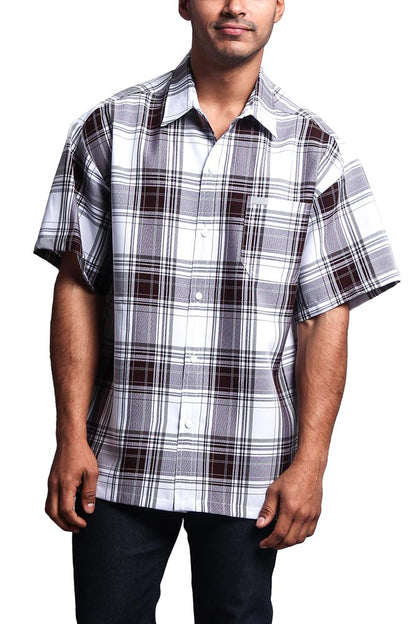 Western Casual Plaid Short Sleeve Button Up Shirt