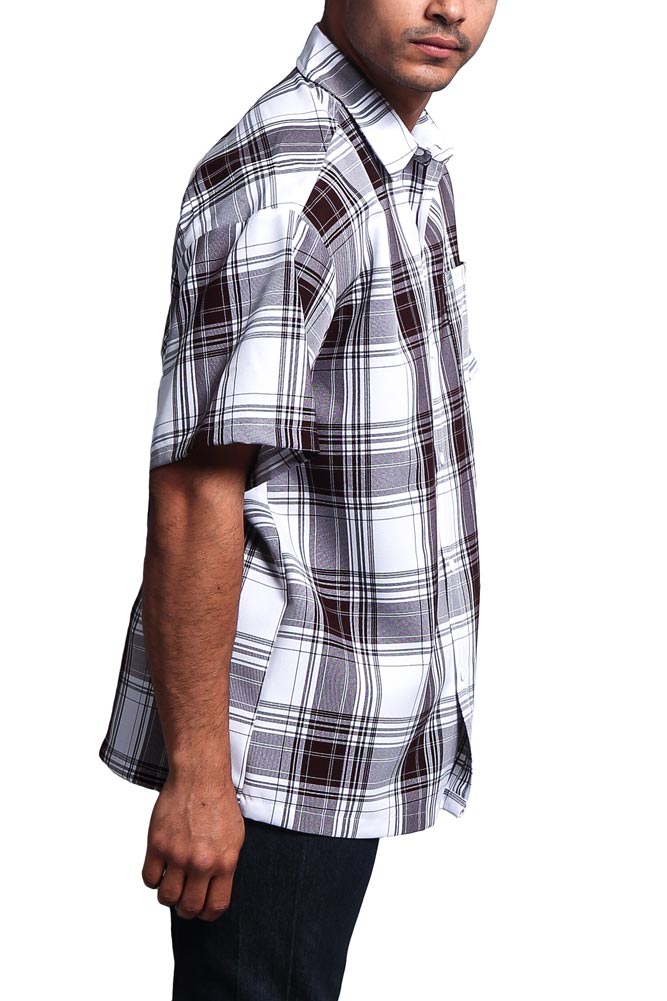 Western Casual Plaid Short Sleeve Button Up Shirt