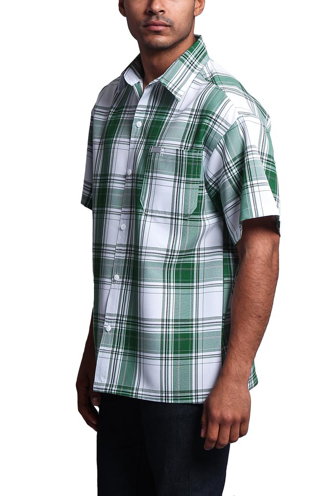Western Casual Plaid Short Sleeve Button Up Shirt