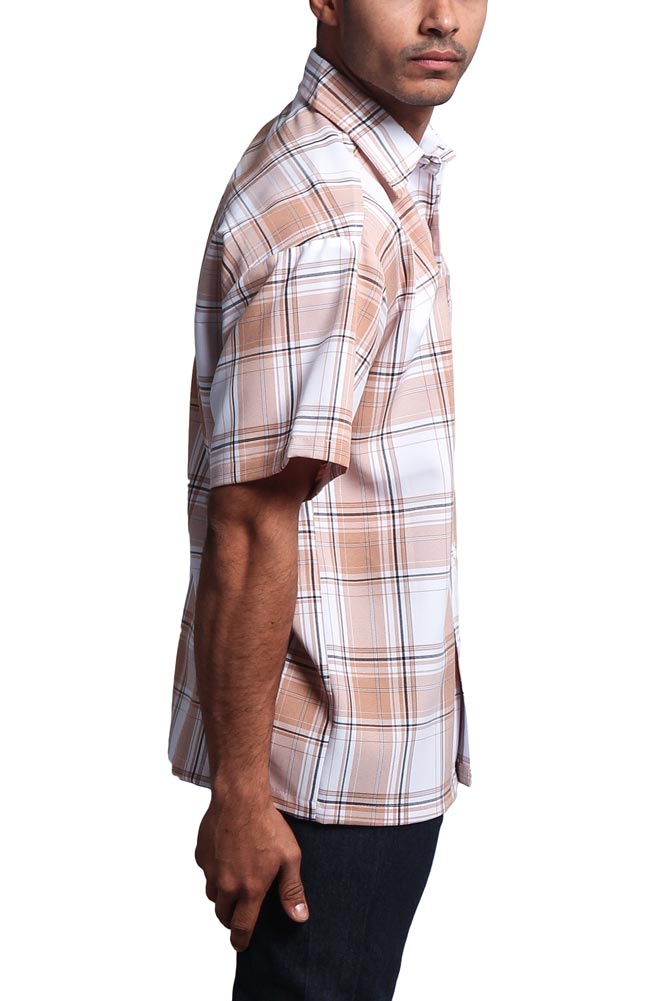 Western Casual Plaid Short Sleeve Button Up Shirt
