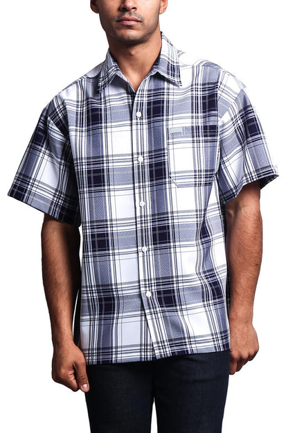Western Casual Plaid Short Sleeve Button Up Shirt