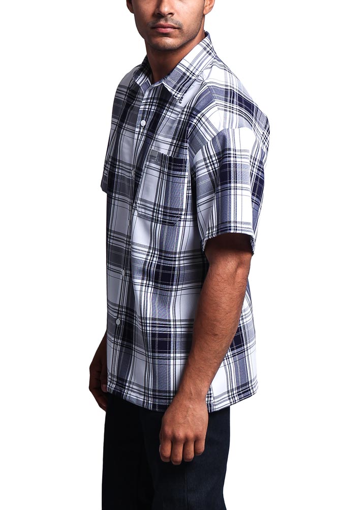 Western Casual Plaid Short Sleeve Button Up Shirt