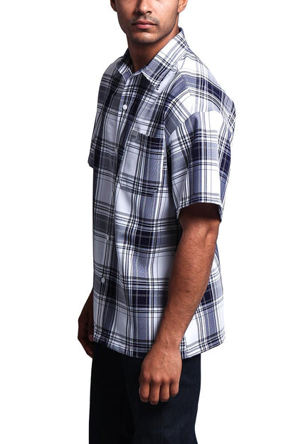 Western Casual Plaid Short Sleeve Button Up Shirt