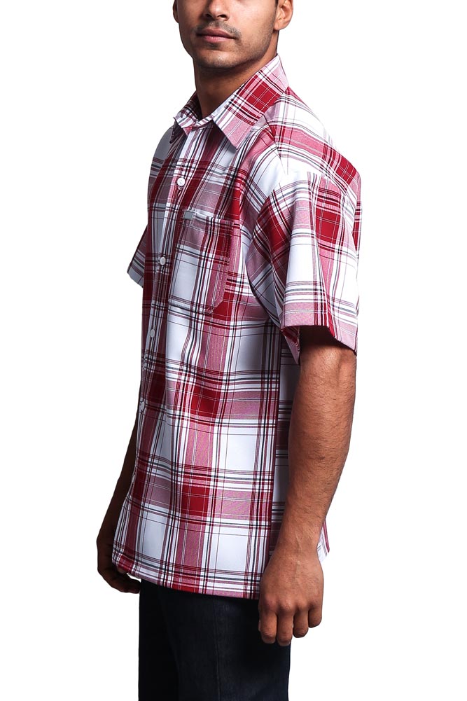 Western Casual Plaid Short Sleeve Button Up Shirt