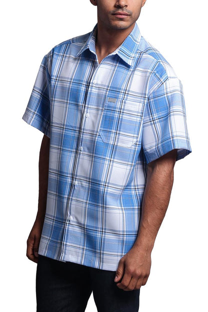 Western Casual Plaid Short Sleeve Button Up Shirt