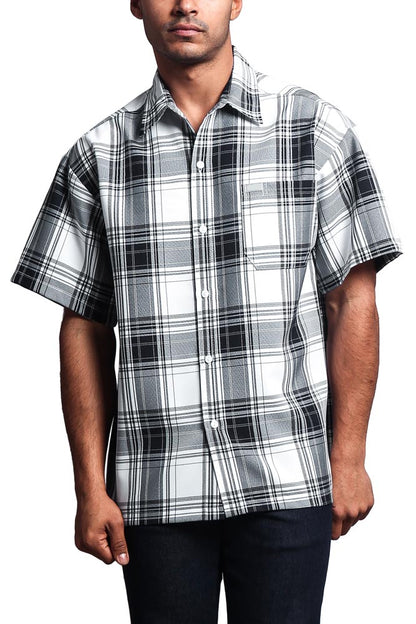 Western Casual Plaid Short Sleeve Button Up Shirt