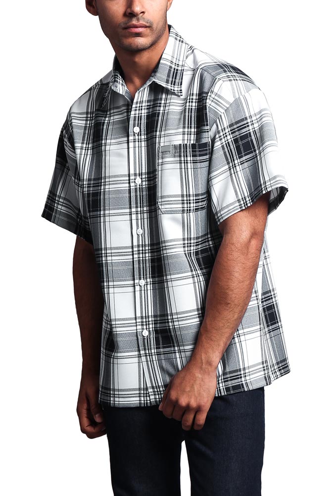 Western Casual Plaid Short Sleeve Button Up Shirt